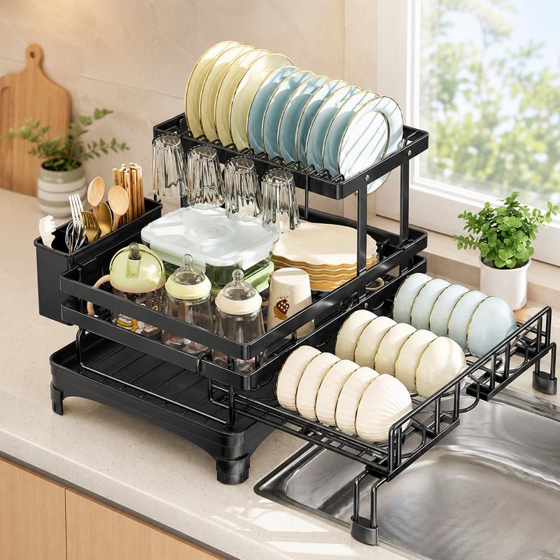 CounterClear Dual-Tier Dish Rack