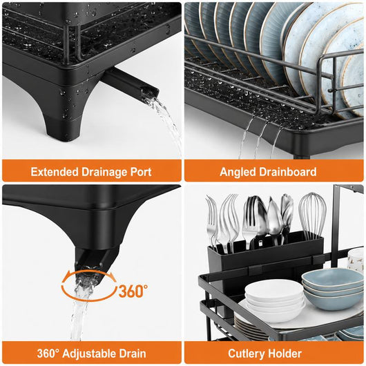 CounterClear Dual-Tier Dish Rack