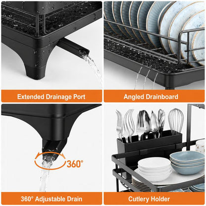 CounterClear Dual-Tier Dish Rack
